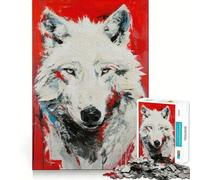 Rompecabezas Snow Shadow Wolf de 1000 Piezas para Adultos Juguete para ejercitar la Mente Imagen Suave y Relajante para armar Un Regalo Encantador (38x26cm)