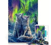 Rompecabezas Snow Wolf Romance de 1000 Piezas para Adolescentes, Juguete Inteligente para Jugar en Interiores, Corte preciso, (38x26cm)
