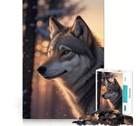 Rompecabezas Snow Wolf Sunrise para Adultos, 1000 Piezas, Juguete de lógica Mental, diversión Relajante, Corte Firme, cálida Sorpresa (38x26cm)