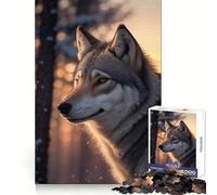 Rompecabezas Snow Wolf Sunrise para Adultos, 1000 Piezas, Juguete de lógica Mental, diversión Relajante, Corte Firme, cálida Sorpresa (38x26cm)