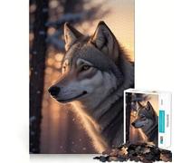 Rompecabezas Snow Wolf Sunrise para Adultos, 1000 Piezas, Rompecabezas Mental, pasatiempo Relajante, Montaje de imágenes, Regalo Encantador (38x52cm)