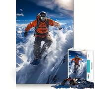 Rompecabezas Snowboarder Soar de 1000 Piezas para Adolescentes Fortalece la Memoria, Calma, relaja, Bordes Suaves Regalo increíble (38x26cm)