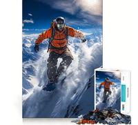 Rompecabezas Snowboarder Soar de 1000 Piezas para Adolescentes, Juguete de lógica Fina, fácil de Usar, Ocio, Bordes limpios, Regalo para Festivales (50x75cm)