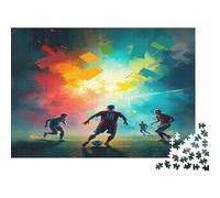 Rompecabezas SoccerActionDrama de 1000 Piezas con Silueta de Jugador de fútbol para Adultos, Juego Educativo, decoración del hogar, desafío de Alta dificultad, Ideal para cumpleaños, 52x38cm