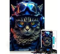 Rompecabezas SOF Gato Guerrero para Adultos, 1000 Piezas, Juguete de lógica Mental, diversión Relajante, Corte Firme, cálida Sorpresa (50x75cm)