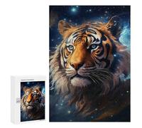 Rompecabezas sofisticado para adultos, 300 piezas, tigre galáctico, majesty, 7 rompecabezas para adolescentes, juegos divertidos, promueve la memoria, gran regalo para los amantes de los juegos, 300
