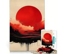 Rompecabezas Sol Rojo sobre Ciudad Negra, 1000 Piezas, para Adultos, Juguete Inteligente, Actividad en Casa, Corte Suave, Sorpresa Navideña (38x26cm)