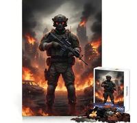 Rompecabezas Soldado en Ciudad en Llamas para Adolescentes, 1000 Piezas, Juguete Mental, Escape Calmático, Borde Preciso, Regalo Increíble (38x26cm)