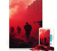 Rompecabezas Soldados en Humo Rojo para Adultos, 1000 Piezas, Juego Inteligente, Relajante, Divertido, para Armar, Regalo Preciado (50x75cm)