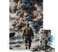 Rompecabezas Soldier Beach Explosion para Adolescentes, 1000 Piezas, Recall Boost Gentle Relax Smooth Cut Stylish Gift (38x52cm)