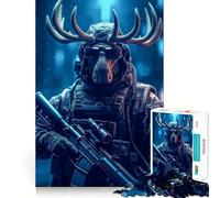 Rompecabezas Soldier Moose de 1000 Piezas para Adolescentes Ayuda a desarrollar la Memoria Fácil de Usar Bordes limpios Sorpresa navideña (50x75cm)