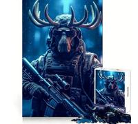Rompecabezas Soldier Moose de 1000 Piezas para Adolescentes Ayuda a desarrollar la Memoria Fácil de Usar Bordes limpios Sorpresa navideña (50x75cm)