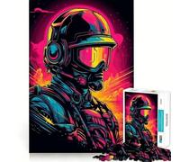 Rompecabezas Soldier Synthwave de 1000 Piezas para Adolescentes Refuerza la Memoria y el vínculo Familiar Bordes precisos Regalo Original (38x52cm)