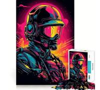 Rompecabezas Soldier Synthwave de 1000 Piezas para Adultos, Juguete Intelectual para Relajarse y calmar, Corte preciso, artículo de Santa Claus (50x75cm)