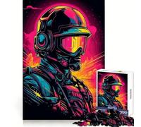 Rompecabezas Soldier Synthwave para Adultos, 1000 Piezas, Rompecabezas Mental, pasatiempo Relajante, Montaje de imágenes, Regalo Encantador (38x26cm)
