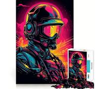 Rompecabezas Soldier Synthwave para Adultos, 1000 Piezas, Rompecabezas Mental, pasatiempo Relajante, Montaje de imágenes, Regalo Encantador (38x26cm)