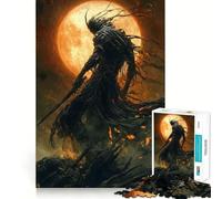 Rompecabezas Sombra de Luna de Sangre de 1000 Piezas para Adolescentes Mejora la Memoria Tiempo Libre Corte sólido Artículo de Santa Claus 38x26cm