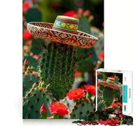 Rompecabezas Sombrero sobre Cactus para Adolescentes, 1000 Piezas, Juego Mental, Juguete para Relajarse, Corte Limpio, (38x52cm)