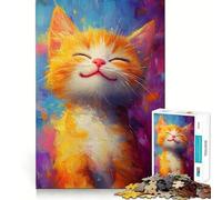 Rompecabezas Sonrisa de Gato Alegre de 1000 Piezas para Adolescentes Mejora la Memoria Divertido y Relajante Piezas de colección con Corte nítido 50x75cm