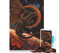 Rompecabezas Space Dragon de 1000 Piezas para Adolescentes Mejora la Memoria, relajación Suave, Corte Premium, Sorpresa de cumpleaños (38x52cm)