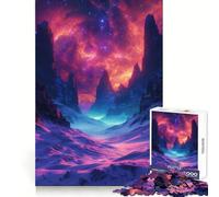 Rompecabezas Space Neon Galactic Desert de 1000 Piezas para Adultos Regalo Ideal para Adultos Un desafío para la Mente Juguete fácil de armar Corte preciso (38x26cm)