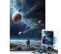 Rompecabezas Space Night Flashes Astro de 1000 Piezas para Adolescentes Juguete de lógica Fina, Divertido y Relajante Decoración de Pared con Bordes limpios (38x52cm)