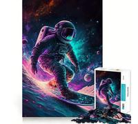 Rompecabezas Space Surfer de 1000 Piezas para Adolescentes un desafío Mental, un Juguete para Relajarse y Disfrutar de una Obra de Arte con Corte preciso 38x26cm