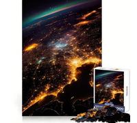 Rompecabezas Spaceview to The Earth de 1000 Piezas para Adultos y Adolescentes Juguete para el Tiempo Libre Bordes precisos Decoración de Pared 38x52cm