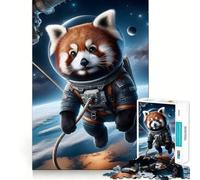 Rompecabezas Spacewalk Red Panda de 1000 Piezas para Adolescentes, Juguete Mental para aliviar la ansiedad, Corte Premium, Regalo Elegante 50x75cm
