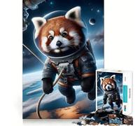 Rompecabezas Spacewalk Red Panda de 1000 Piezas para Adultos y Adolescentes Juguete cognitivo, Entretenimiento, diversión, Montaje de Patrones, Regalo Festivo 38x52cm