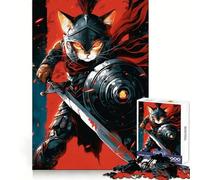 Rompecabezas Spartan Cat de 1000 Piezas para Adolescentes Mejora la Memoria, Alivia el estrés, Corte Premium, Regalo Ideal 38x52cm