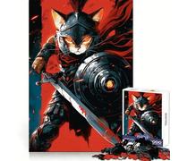 Rompecabezas Spartan Cat de 1000 Piezas para Adultos y Adolescentes Juguete para el Tiempo Libre Bordes precisos Decoración de Pared 38x26cm