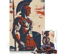 Rompecabezas Spartan Painting para Adultos, 1000 Piezas, Rompecabezas para ejercitar la Mente, pasatiempo para el hogar, Montaje de imágenes, Regalo Memorable 38x26cm