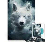 Rompecabezas Spectral White Wolf para Adultos, 1000 Piezas, Juguete de lógica Mental, Suave y Relajante, Corte Firme, Lista de Deseos de Santa Claus 38x52cm