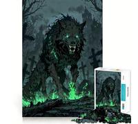 Rompecabezas Spectral Wolf Guardian of The Cursed Cemetery de 1000 Piezas para Adolescentes Desarrolla la Mente y estimula el Tiempo Libre Bordes precisos Regalo Original 38x26cm