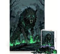 Rompecabezas Spectral Wolf Guardian of The Cursed Cemetery de 1000 Piezas para Adultos Juego Inteligente para aliviar el estrés Patrón de Montaje Sorpresa navideña 50x75cm