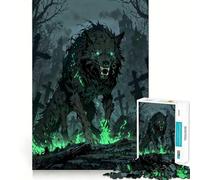 Rompecabezas Spectral Wolf Guardian of The Cursed Cemetery de 1000 Piezas para Adultos Juego Inteligente para aliviar el estrés Patrón de Montaje Sorpresa navideña 50x75cm