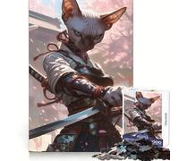 Rompecabezas Sphynx Samurai Warrior para Adultos, 1000 Piezas, Juguete de lógica Mental, Suave y Relajante, Corte Firme, Lista de Deseos de Santa Claus 38x26cm
