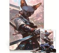 Rompecabezas Sphynx Samurai Warrior para Adultos, 1000 Piezas, Juguete de lógica Mental, Suave y Relajante, Corte Firme, Lista de Deseos de Santa Claus 50x75cm
