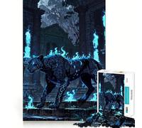 Rompecabezas Spirit Flame Jaguar para Adultos, 1000 Piezas, para Mejorar la Memoria, el Tiempo Libre, Bordes precisos, Regalo para Festivales 38x26cm