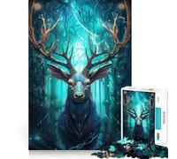 Rompecabezas Spirit of The Stag de 1000 Piezas para Adultos Juguete de lógica Resistente para Jugar en Grupo Bordes Transparentes 38x26cm