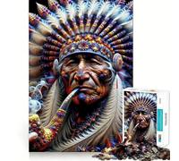 Rompecabezas Spirit Weaver Indian de 1000 Piezas para Adolescentes Mejora la Memoria, Alivia el estrés, Corte Premium, Regalo preciado 38x52cm