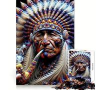 Rompecabezas Spirit Weaver Indian de 1000 Piezas para Adultos Mejora la Memoria, relaja la Mente, Bordes precisos, Lista de Deseos de Santa Claus 50x75cm
