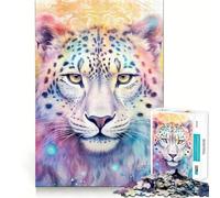 Rompecabezas SpiritAnimal Leopardo de Las Nieves de 1000 Piezas para Adolescentes Desarrolla la Mente y estimula el Tiempo Libre Bordes precisos Regalo Original 50x75cm