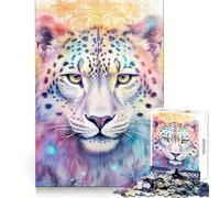 Rompecabezas SpiritAnimal Leopardo de Las Nieves de 1000 Piezas para Adolescentes Desarrolla la Mente y estimula el Tiempo Libre Bordes precisos Regalo Original 50x75cm