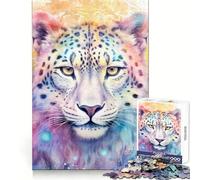 Rompecabezas SpiritAnimal Leopardo de Las Nieves de 1000 Piezas para Adolescentes Juguete para ejercitar la Mente Divertido y Relajante Diseño para armar 38x26cm