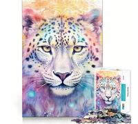 Rompecabezas SpiritAnimal Leopardo de Las Nieves de 1000 Piezas para Adolescentes Juguete para ejercitar la Mente Divertido y Relajante Diseño para armar 38x26cm