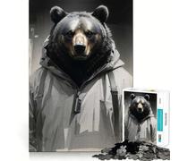 Rompecabezas Splash Bnw Oso Animal 1000 Piezas para Adolescentes Desarrollo de Memoria Juego de Interior Corte Fino Papá Noel Deseo Elegir 38x52cm