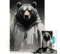 Rompecabezas Splash Bnw Oso Animal de 1000 Piezas para Adultos y Adolescentes Juguete Mental para calmar y Relajarse Corte Premium Regalo sincero 50x75cm