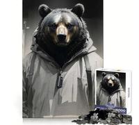 Rompecabezas Splash Bnw Oso Animal para Adolescentes 1000 Piezas Juguete de Habilidad Mental Diseño Divertido y Sencillo para Ensamblar Regalo Memorable 38x26cm